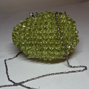 Handmade Green Crystal Egg Shaped Small Crossbody Evening Bag